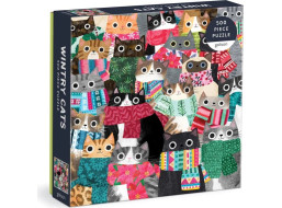 Galison Puzzle Zimní kočky 500 dílků