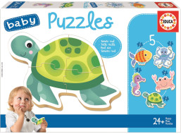 EDUCA Baby puzzle Vodní zvířata 5v1 (3-5 dílků)