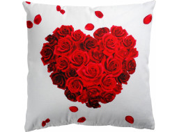Valentýnský polštář CLEO Rose Heart - 43x43 cm