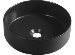 Isvea INFINITY ROUND keramické umyvadlo na desku, průměr 36cm, černá mat 10NF65036-2N