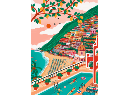 TREFL Puzzle Premium Plus The Art of Colour: Positano, Itálie 1000 dílků