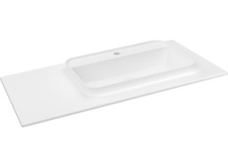 Sapho BRAHEA umyvadlo 96, 6x51, 5cm, rockstone, pravé, bílá mat BT097R