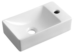 Sapho MARGITHA keramické umývátko 38x22cm, otvor pro baterii vpravo, bílá MGT3822