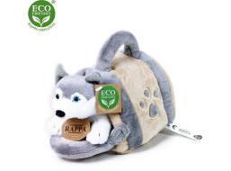 Rappa Plyšový pes Husky s přepravkou 13 cm ECO-FRIENDLY