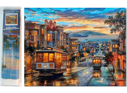 NORIMPEX Diamantové malování Tramvaje ve městě 30x40cm