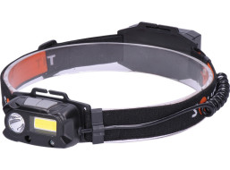 Solight LED čelová nabíjecí svítilna, 3W + COB,150 + 60lm, Li-Ion