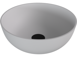 Polysan BANERA ROUND umyvadlo na desku, litý mramor, průměr 39cm, bílá mat 14337MAT