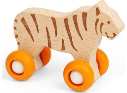 Bigjigs Toys Zvířátko na kolečkách Safari Tygr