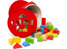 Bigjigs Toys První dřevěné kostky a vkládačka v bubínku