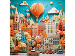 HEYE Čtvercové puzzle Paper-Like: Městská krajina 1000 dílků