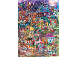 HEYE Puzzle Happy Town: Dobrý večer! 1000 dílků