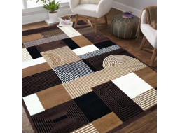 Kusový koberec ALPHA Abstract - hnědý