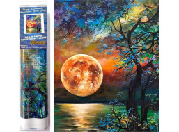 Norimpex Diamantové malování Barevný úplněk nad jezerem 30x40cm