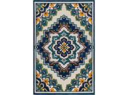 Kusový koberec Miami Beach Floral Blue – na ven i na doma