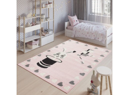 Dětský kusový koberec Happy M KRÁLÍK - růžový