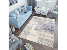 Kusový koberec ASTHANE Ply - bílý/tmavě modrý/hnědý