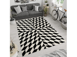 Kusový koberec MAROKO Geometric - černý/bílý