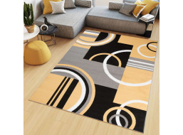 Kusový koberec MAYA Circles - žlutý