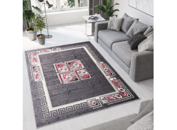 Kusový koberec TAPIS Quatro - šedý/červený