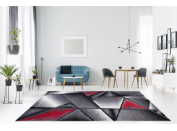 Moderní kusový koberec MATRA červeno-šedý J374C