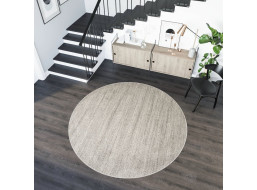 Kusový kulatý koberec SARI Mono - světle šedý