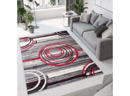 Kusový koberec TAPIS Bubbles - šedý/červený