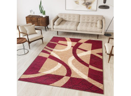 Kusový koberec TAPIS Ribbon - červený/béžový