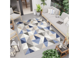 Kusový koberec AVENTURA Geometric - modrý/šedý