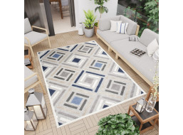 Kusový koberec AVENTURA Tiles - krémový/modrý