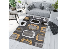 Kusový koberec MAYA Pave - žlutý/šedý