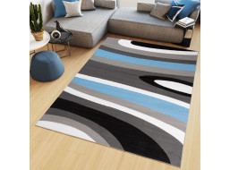 Kusový koberec MAYA Waves - modrý/šedý