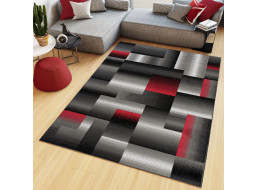 Kusový koberec MAYA Fragment - červený/šedý