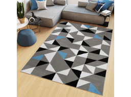 Kusový koberec MAYA Geometric - modrý/šedý
