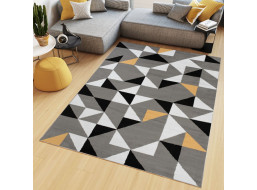 Kusový koberec MAYA Geometric - žlutý/šedý