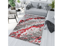 Kusový koberec MAYA Marble - červený/šedý