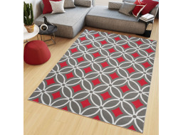 Kusový koberec MAYA Pattern - červený/šedý