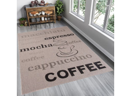 Sisalový PP koberec COFFEE - světle hnědý/černý