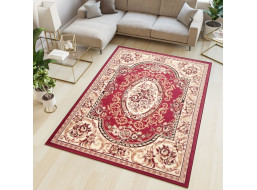 Kusový koberec ATLAS květiny - béžový/červený