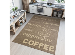 Sisalový PP koberec COFFEE - hnědý/krémový