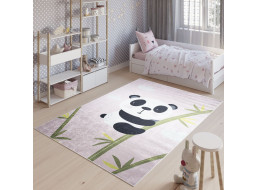 Dětský koberec EMMA - Medvídek panda - růžový