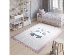 Dětský koberec EMMA - Panda indián - růžový
