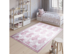Dětský koberec EMMA - Srdíčka - růžový