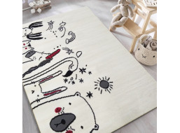Dětský koberec HASTE Boho zvířátka - bílý