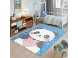 Dětský koberec JOLLY Blue - Panda se srdíčkem