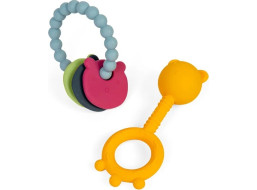 Bigjigs Toys Chrastítko a kousátko 2 v 1 a kousací kroužek Medvídek