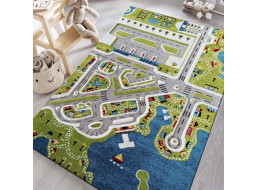 Kusový koberec Color Kids - POBŘEŽÍ - modrý/zelený