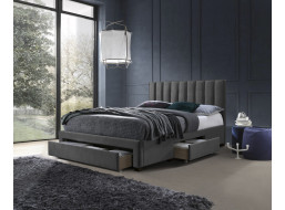 Postel z masivu GORDON 200x160 cm se šuplíky - velvet čalouněná - popelavá šedá