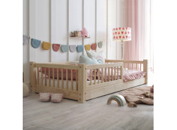 Dětská Montessori postel z masivu borovice BASIC - 180x80 cm