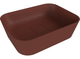 Polysan BANERA SQUARE umyvadlo na desku, litý mramor, 50x36cm, hnědá mat 14596.71