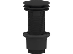 Sapho Umyvadlová výpust 5/4“, neuzavíratelná, velká zátka, 10-80mm, ABS/černá mat CV1232B